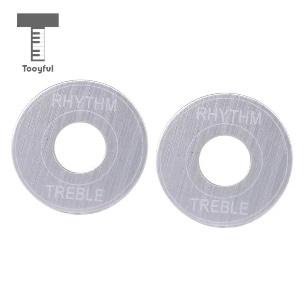 Tooyful Pack of 2 Guitar Toggle Switch Plates Washers Rythm Treble Rings DIY for LP Electric Guitar Replacement Parts
