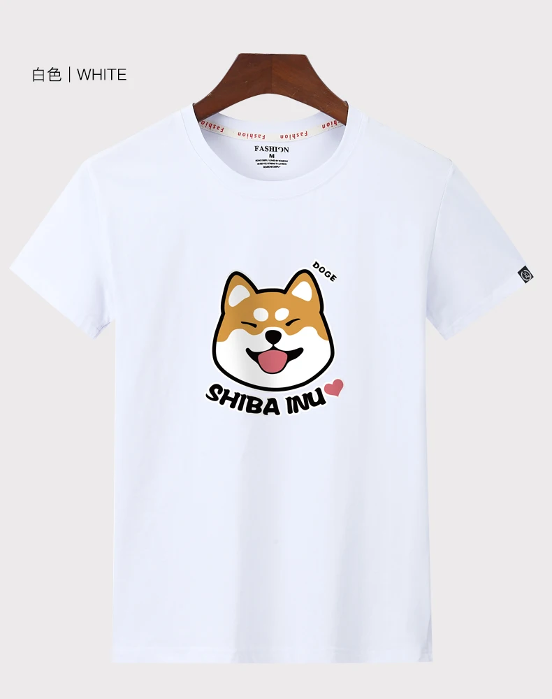 Мужская Милая футболка Шиба ину, Модная белая футболка с принтом забавной собаки из мультфильма, мягкая мужская футболка с круглым вырезом из хлопка, Мужская футболка размера плюс
