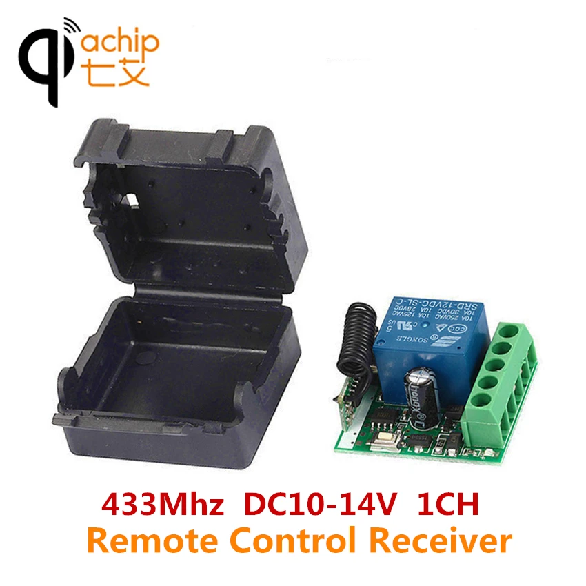 

QIACHIP 433Mhz DC 12V 1CH Wireless Remote Control Switch Relay Receiver For RF Transmitter LED Light Gate Garage Door Controller