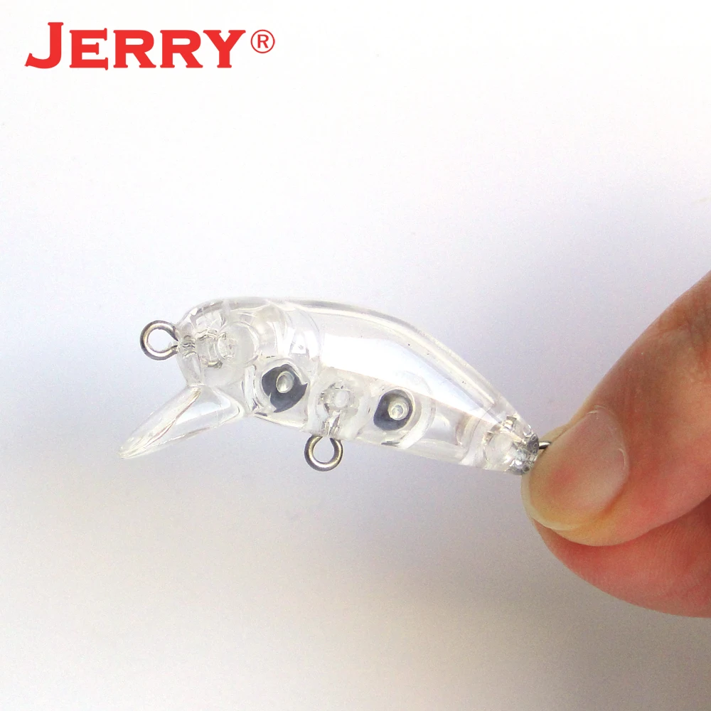 

Jerry 10pcs spinning fishing lure blank bodies 35mm unpainted plastic hard baits mini wobbler crankbait slow sinking single hook