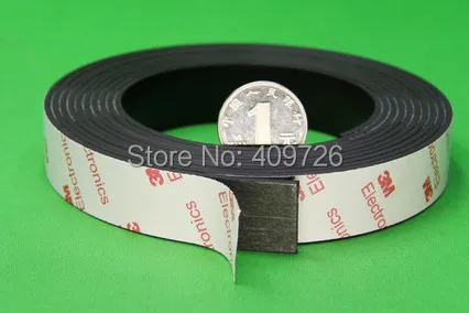 

2Meters Self Adhesive Flexible Magnetic Strip Magnet Tape Width 20x2mm Ad / Teaching 3M Rubber Magnet