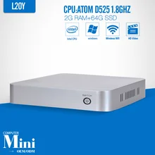 Mini pc L-20Y 2G RAM 64G SSD WIFI Thin client mini computer desktop pc motherboard with fan, With HDMI,VGA,4*USB 2.0 1*COM