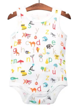 

DHL 200pcs Baby Boys Girls Cotton Cartoon Bodysuit Newborn Totoro Jumpsuit Clothes Infant Sleeveless Bodysuit