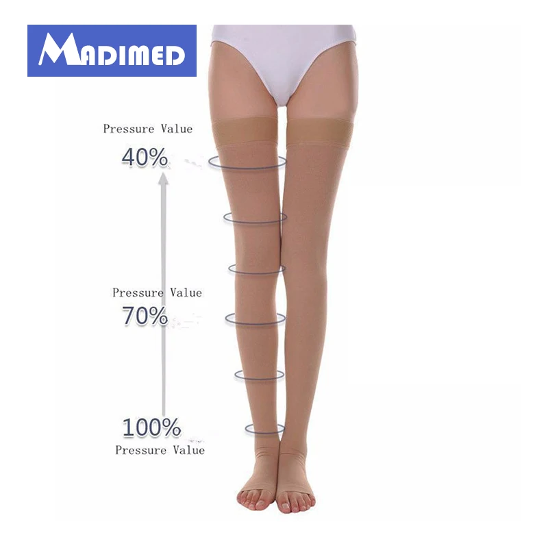 

MADIMED Anti-fatigue Compression Varices Stockings Varicose Veins Mid-calf Length Medical Socks For Women Anti-embolism