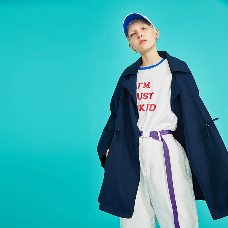 Toyouth осень свободные Chic короткий Тренч для Для женщин стильные Повседневное