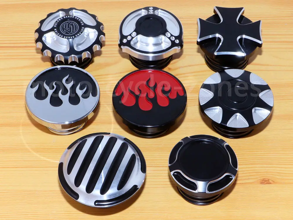 Black Chrome Fuel Gas Cap Reservoir Cover For Harley Road king Tank Sportster Heritage Softail Dyna Model 1982 - Up | Автомобили и