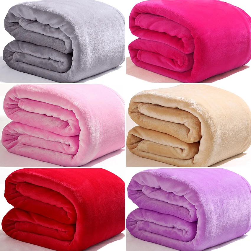 150*200cm 180*200cm 200*230cm Flano Flannel air/sofa/bedding solid color Blanket Throwin