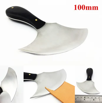 

1pc 100mm Leather Craft Wood Handle Swiss Steel Round Blade Knife Cutter Tool - Sewing Stitching Carving Stamping Skiver Beveler