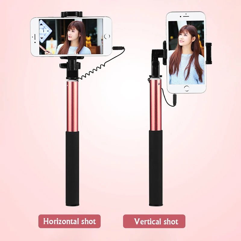 

1pc Cell Phone Selfie Stick For Xiaomi For iPhone 6 6s plus Aluminum 3.5mm Mini Phone Stick with Button Palo Selfie Bastone#30