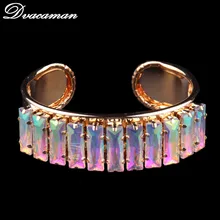 Dvacaman Luxury Colorful Shinning Cuff Bangles Bracelets For Women Boho Trendy Statement Jewelry Wedding Brand Bangles 6323