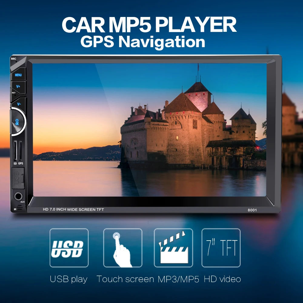 imágenes para Universal 2 Din Coche Reproductor de Vídeo Auto Audio Estéreo Reproductor MP5 7 ''2Din Reproductor de DVD Del Coche del USB de la Ayuda FM Bluetooth Retrovisor cámara imágenes para Universal 2 Din Coche Reproductor de Vídeo Auto Audio Estéreo Reproductor MP5 7 ''2Din Reproductor de DVD Del Coche del USB de la Ayuda FM Bluetooth Retrovisor cámara