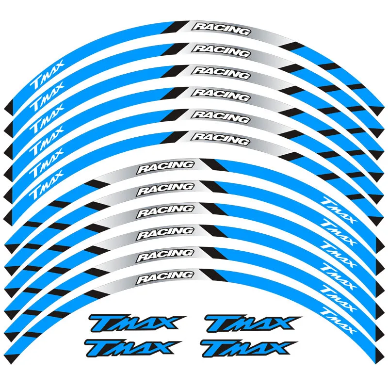 Новинка, высокое качество, 12 шт., подходят для мотоцикла, колеса, стикер, полоса, светоотражающий обод для Yamaha TMAX 500 530