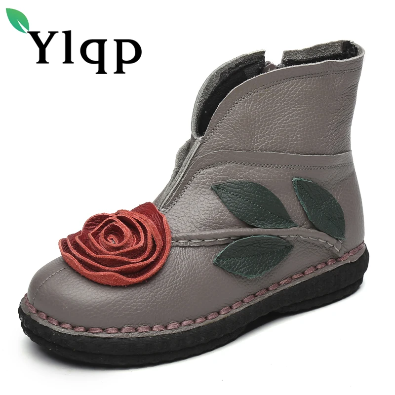 

Ylqp 2018 New Spring Ankle Boots Female Vintage Women Shoes Flat Soles Students Genuine Leather Women Short Boots Zapatos Mujer