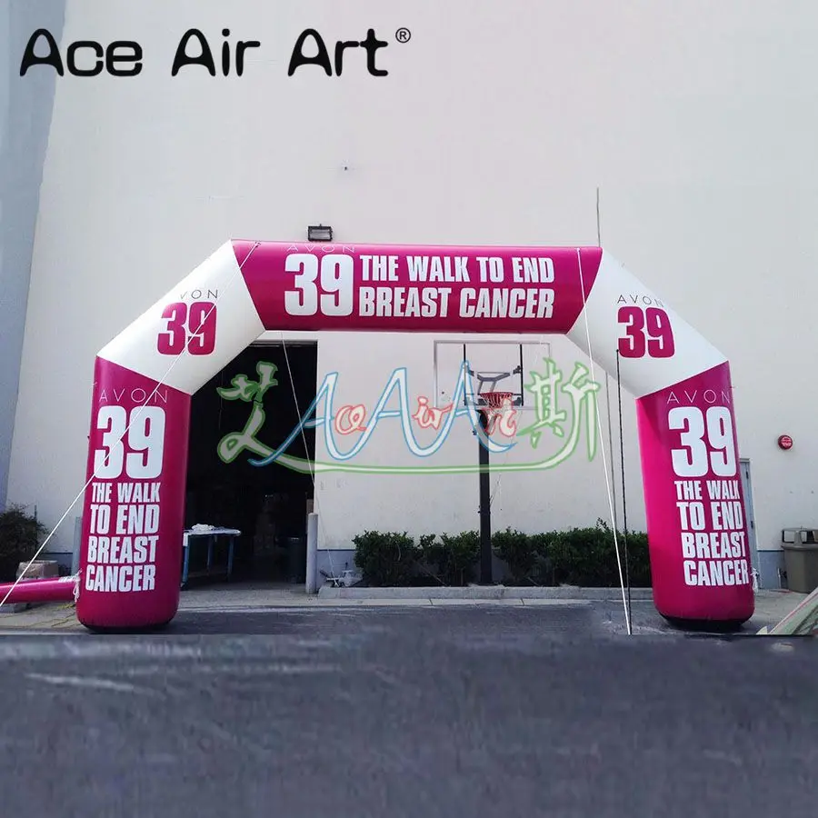  Hot sale inflatable sport archinflatable start/finish line for A World Without Breast Cancer