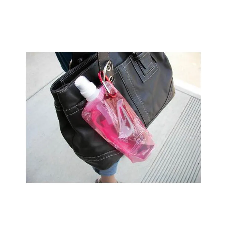6 цветов складная сумка для бутылки воды 480 мл Защита окружающей среды Складная портативная спортивная сумка для пеших прогулок
