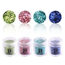 4 бутылки/комплект 1 мм 3D очарование ногтей Инструмент 4 цвета блесток блестки акрил блестящая в УФ-свете пудра украшение для ногтей BG118-121