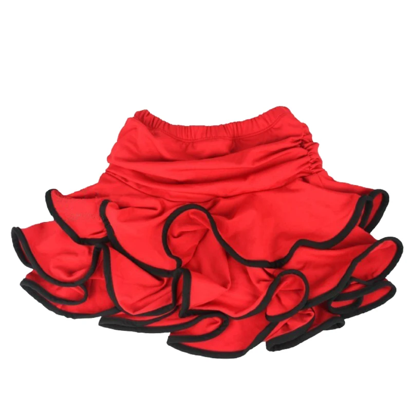 

Girls Latin Dance Skirt Ballroom Samba Chacha Dancing Dress inside with shorts Kids Mini Skirt
