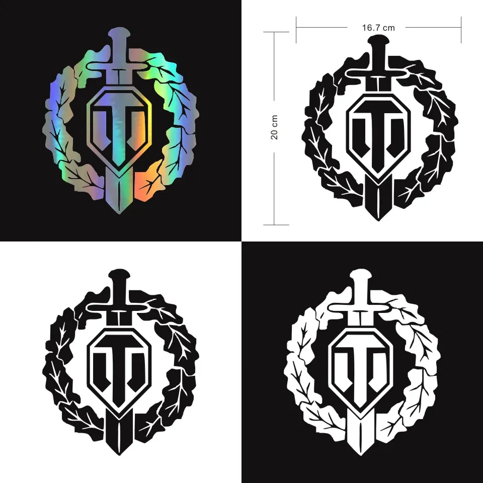 Anycuros Reflective Personality WORLD OF TANKS Car Sticker The Whole Body Decoration Decal 16.720CM  (2)
