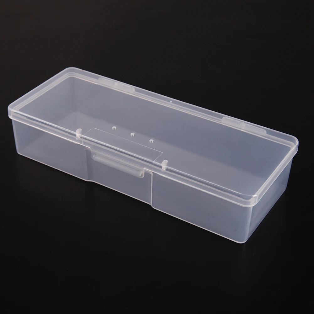 Маникюрный набор для хранения ювелирных изделий Пластик прямоугольный, для нейл-арта инструмент Пластик ручки кутикулы толкатель Шлифовальные буфера Файлы ленточный контейнер