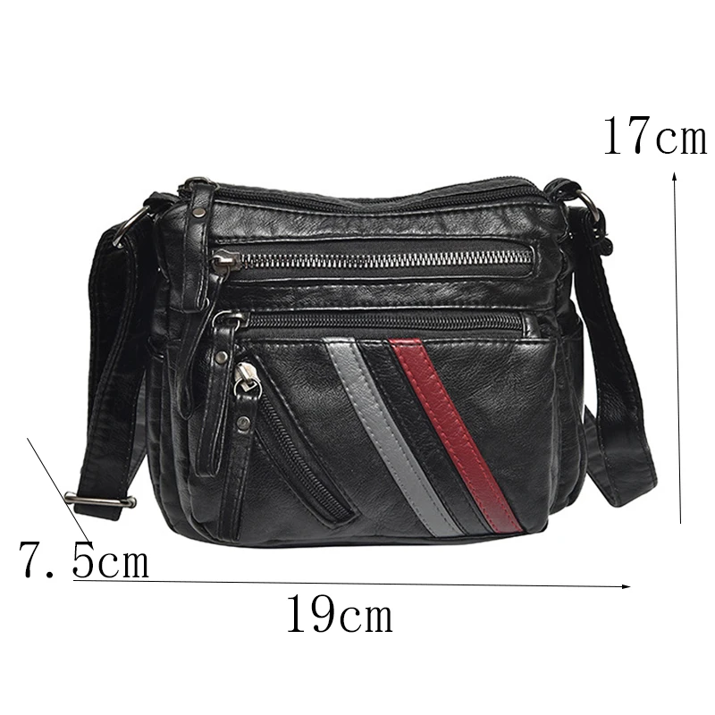 High Quality Mini Black Bag Women Very Soft Washed PU Leather Female Purses and Handbag Lady Small Messenger Bag for