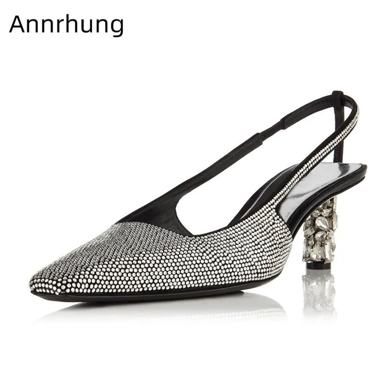 

Bling Rhinestone Jeweled Shoes Woman Side Hollow Pumps Concise Square Toe Crystal Heel Slim Shoes Heels Shallow Shoes Women 2019