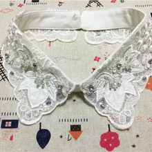 Изысканный ручной работы новейший Поддельный Воротник стикер кожа вышивка модный воротник-обманка