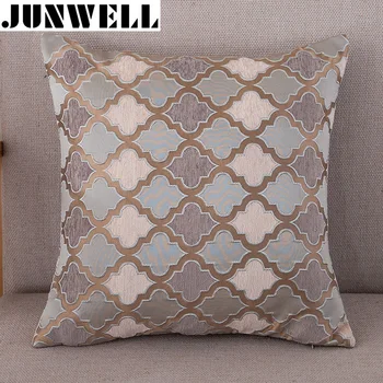 Junwell-funda de cojín de poliéster Jacquard, funda de almohada, sofá, oficina, cojín almohadones trenzados decorativos, 45x45cm, cuadrado
