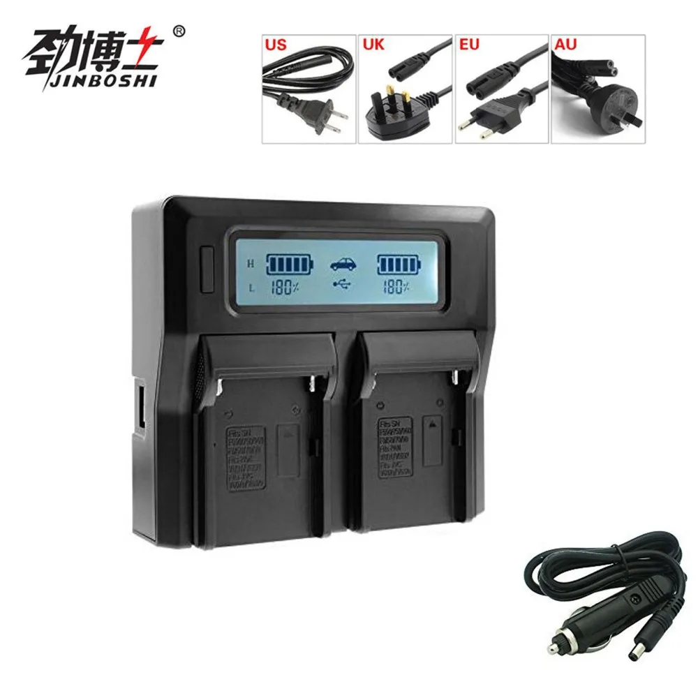 

JINBOSHI 1x LCD Digital Fast Dual Battery Charger For Sony NP-F970/ F750/ F550 FM70 90 V607U Digital Camera