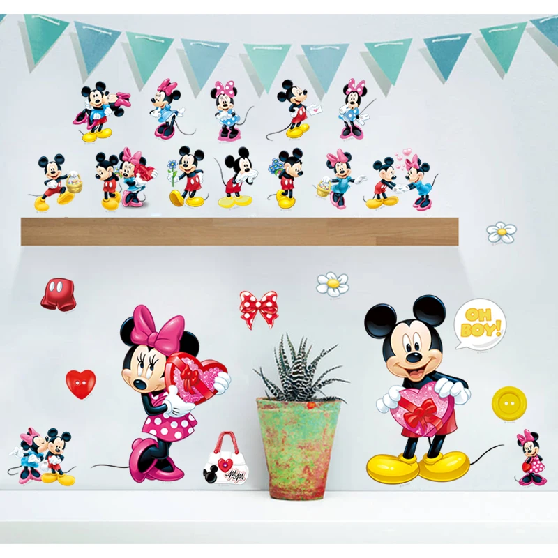 

Cartoon Mouse Wall Stickers For Kids Rooms Boys Girl Room decor refrigerator window Wall Decals Diy Art Game Poster