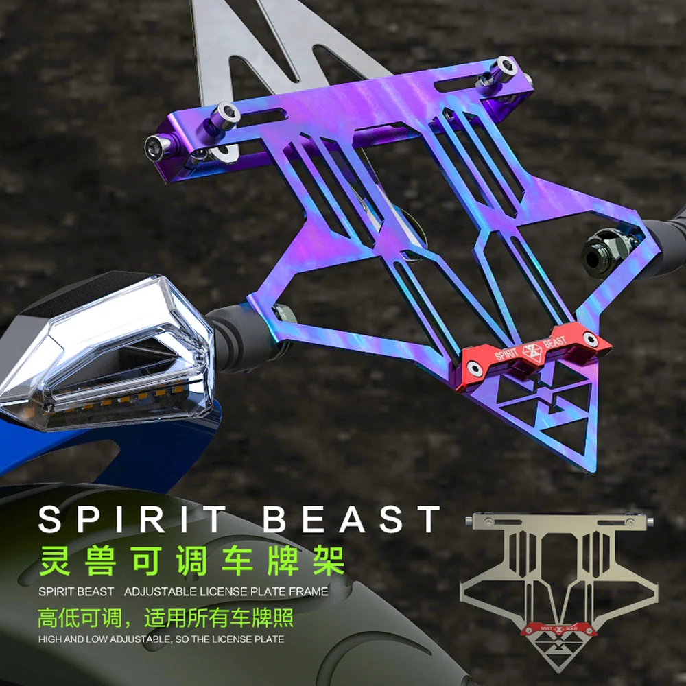 

SPIRIT BEAST License Plate Holder Motorcycle Bracket Frame for Suzuki Ltz 400 Pulsar 200 Ns Vespa Gts Cb190r Cb1000r Nmax Z650
