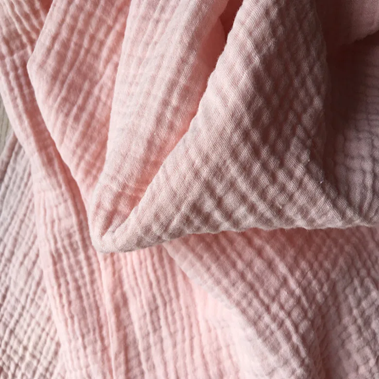 Natural 100 Cotton Double Crinkle Gauze Voile Fabric 135 cm width 130