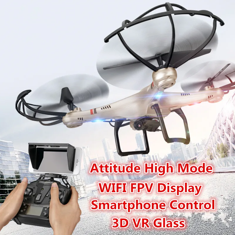 Buy Cheap Newest rc drone I350HW WIFI FPV 3D VR glass drone With HD Camera 2.4G 4CH 6Axis Altitude Hold RC Quadcopter vs h26w X601H