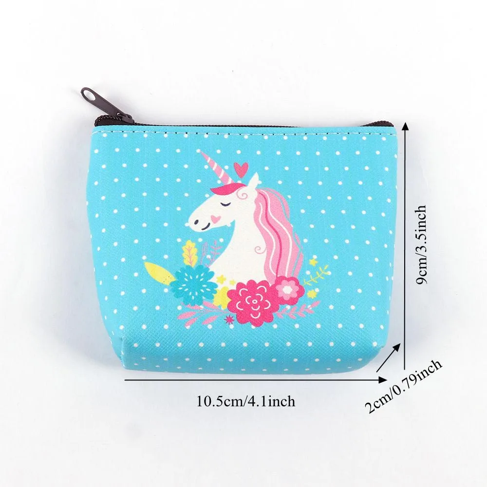 Women Girl Owl/Unicorn/Flamingo Printing Mini Portable Bags Fashion Coin Purse Card Holder Wallet Key Pouch Make up Cartoon Bag coin purse coin wallet