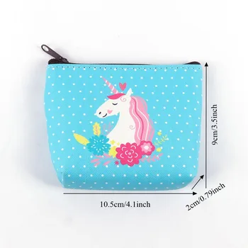 Women Girl Owl/Unicorn/Flamingo Printing Mini Portable Bags Fashion Coin Purse Card Holder Wallet Key Pouch Make up Cartoon Bag 6