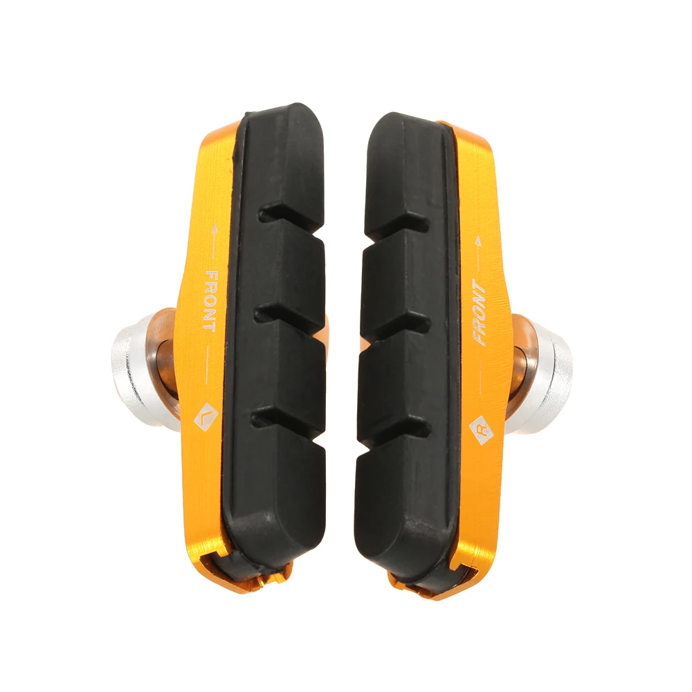 Lixada 55 мм Дорожный велосипед тормозной держатель обувь Резиновые колодки Блоки для езды на велосипеде - Цвет: Оранжевый