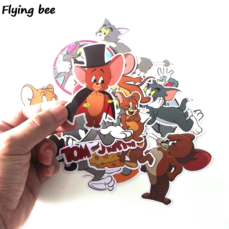 Flyingbee 17 шт. кошка мультфильм милые ПВХ наклейки Скрапбукинг для автомобиля багаж ноутбука Наклейка Спальня Diy украшения X0280