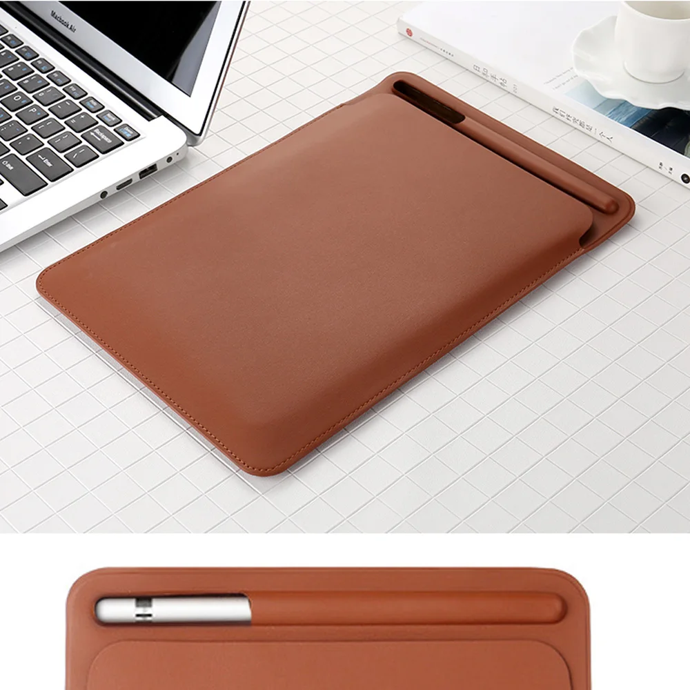 Pouch Bag Cover with Pencil Slot for iPad Pro 9.7 2017 Premium Leather Sleeve Case for iPad Pro 10.5