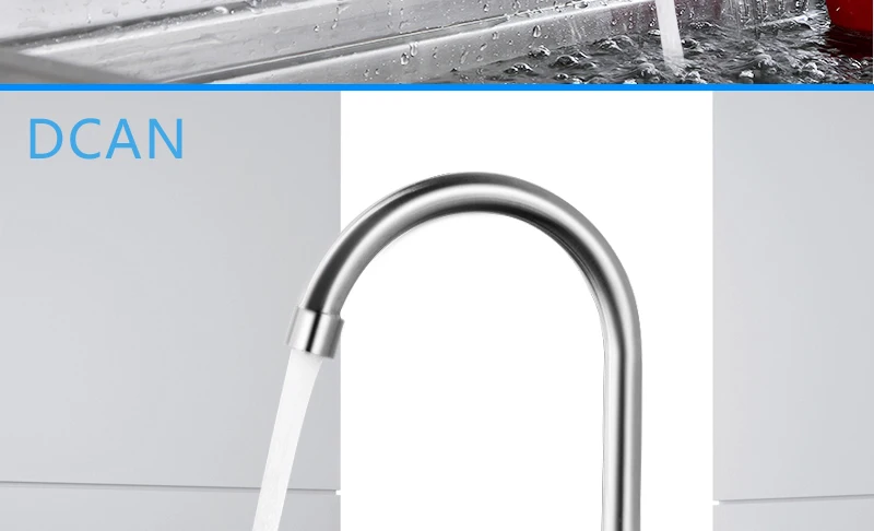 DCAN Easy Install Kitchen Faucet Deck Mount Vertical Cold Water Faucet Single Handle One Hole 360 Degree Rotatable Sink Faucets (8)