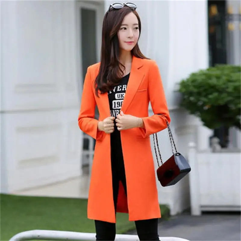 

High quality elegant large size women's suit jacket female long section 2019 autumn new casual spring women's small suit female