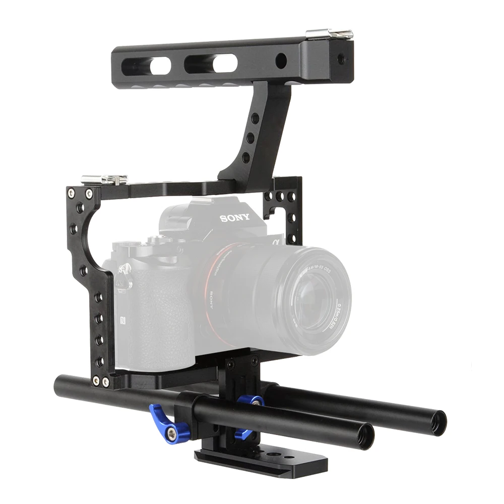 Lightdow VD 07 15mm Rod Rig DSLR Camera Cage Kit Stabilizer+Top Handle