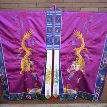 Унисекс пюрпледаосизм вышивка драконы robeTaoist cassock Защитная Униформа Lay master одежда костюм наивысшего качества