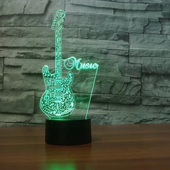 

Colorful Guitar 7 Color Changing Night Light Collectible Charizard 3d Led Table Desk Lamp Cartoon Figure Children Bedside Lamp