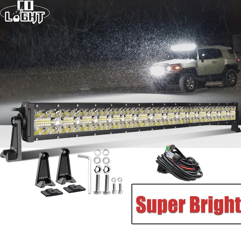 

CO LIGHT 7D 3-Row LED Light Bar 32" Straight 585W Offroad LED Work Light Bar 12V 24V for 4x4 4WD Trucks Trailer SUV ATV UTV Boat