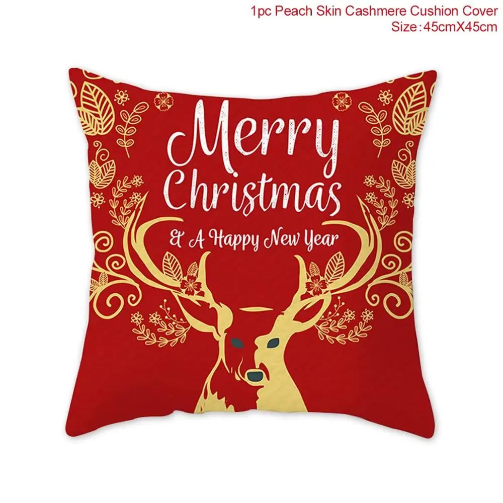 QIFU 45x45cm Elk Snowflake Santa Claus Christmas Pillowcase Christmas Decor for Home Christmas Navidad Xmas New Year - Цвет: Xmas Pillowcase 9