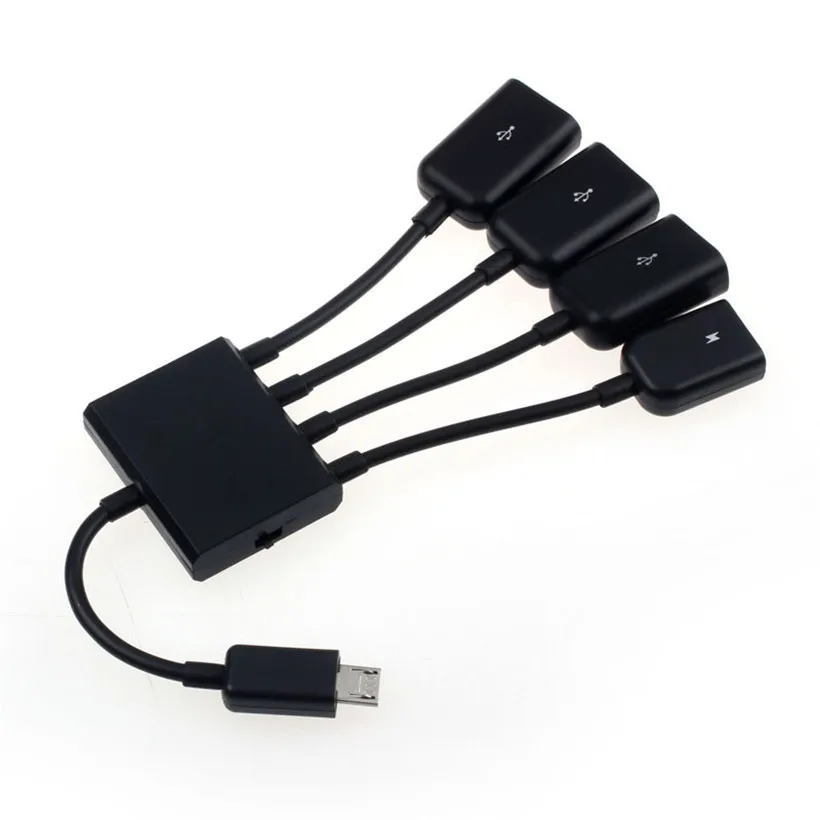 Расширенный планшет hab otg черный 4 порта Micro USB кабель для зарядки OTG HUB смартфона