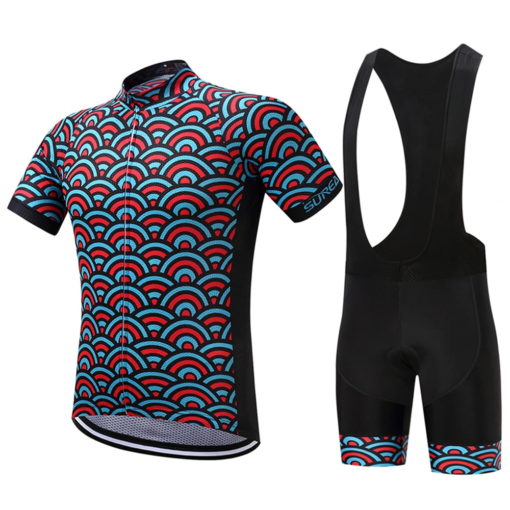 

Cycling Sets Pro Team Jerseys 2018 Short Sleeve Bib Cycling Jersey Set Full Zipper 9D GEL Breathable Reflective MTB Cycling Kit