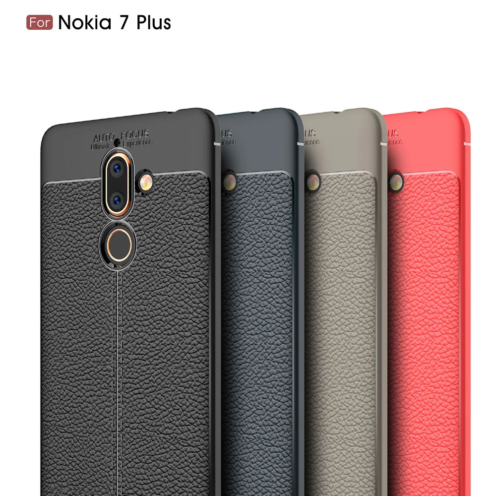 

Phone Case For Case Nokia 7 Plus Case Carbon Fiber Silicone Cover For Nokia 7 Plus Cover For Nokia7 Plus Case Coque Etui Fundas