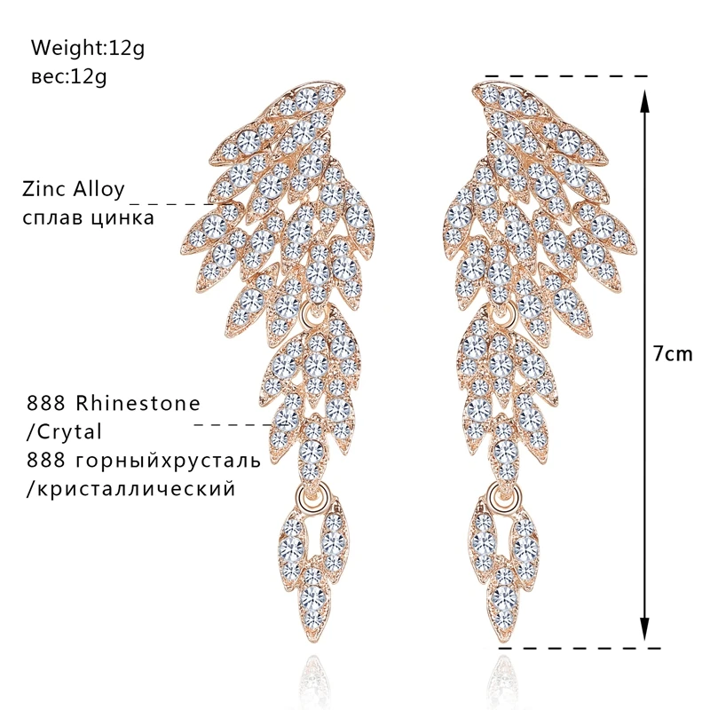 Mecresh Zilver Kleur Crystal Wedding Drop Oorbellen Voor Vrouwen Koreaanse Eagle Animal Bruids Oorbellen Vrouwelijke Mode-sieraden EH209