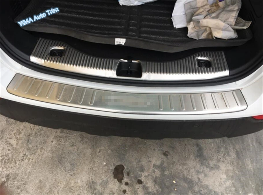 

For Opel Vauxhall Mokka Buick Encore 2016 2017 2018 Rear Bumper (Inner & Outer) Door Sill Protector Plate Cover Trim 2 Pcs / Set