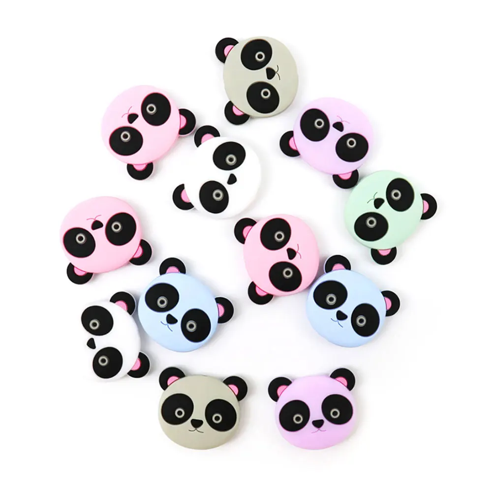 

100Pcs Panda Silicone Beads BPA Free Cute Animal Baby Teething Beads For DIY Jewelry Making Silicone Kralen Baby Accessories